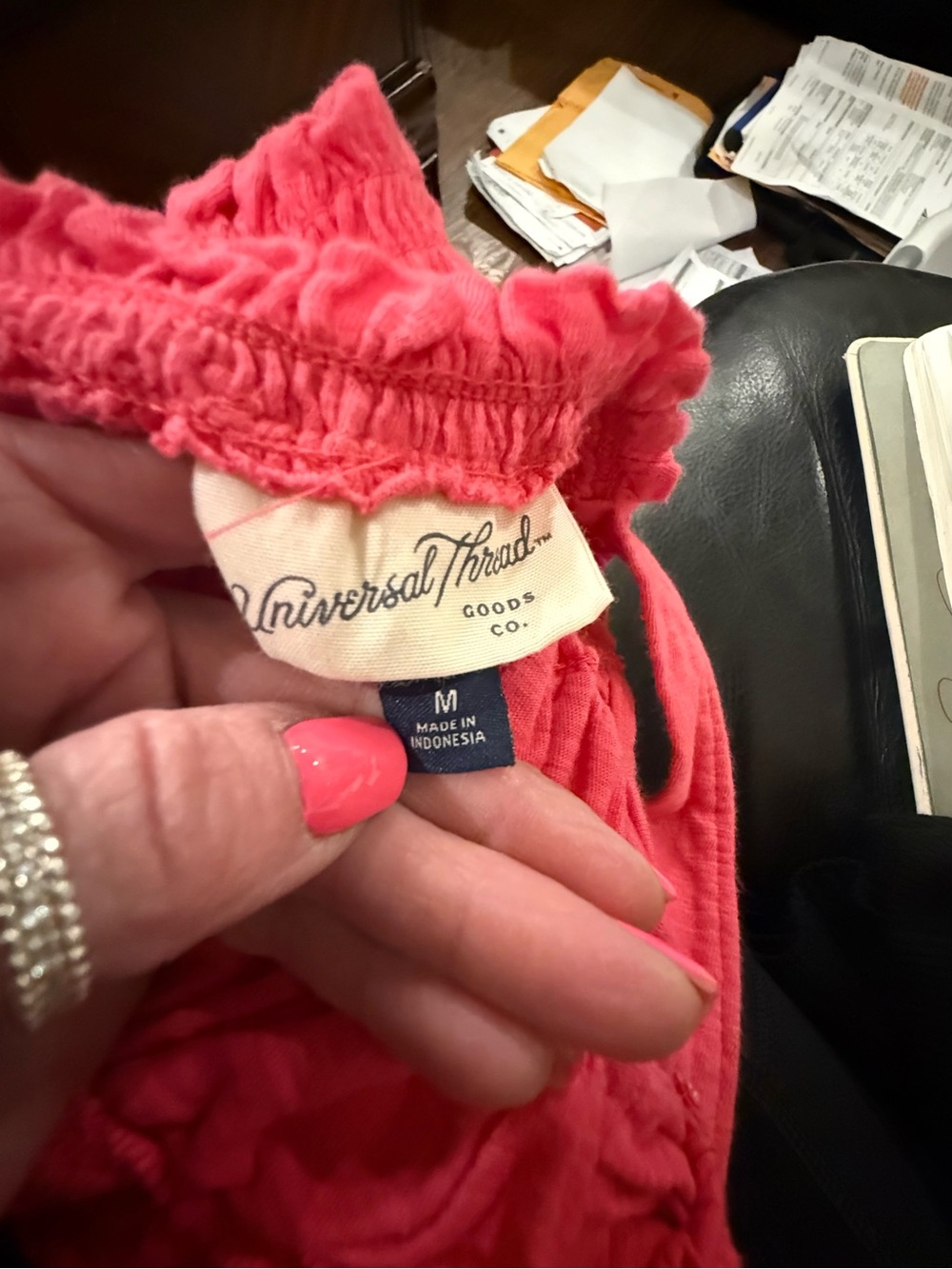 Universal Thread Pink Smocked Ruffle Hem Tank - Picture 4 of 4